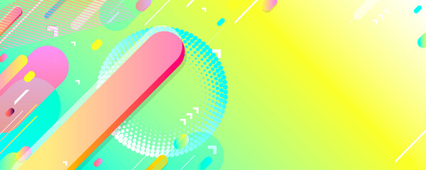 Modern lines colorful summer poster. Wave liquid shape in yellow blue colors background. Art design for your design