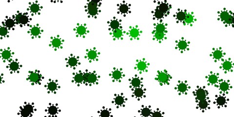 Light green vector background with covid-19 symbols.