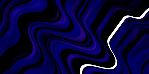 Dark Purple vector background with curved lines. Illustration in halftone style with gradient curves. Best design for your posters, banners.