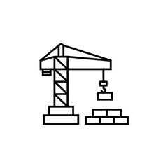 crane construction icon vector sign symbol isolated
