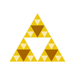 Golden triforce geometric sandy triangle symbol
