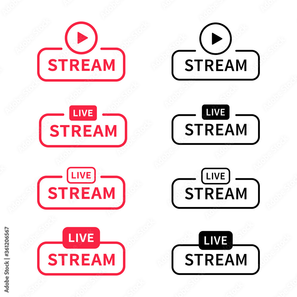 Poster live stream vector banner sign. broadcast icon.