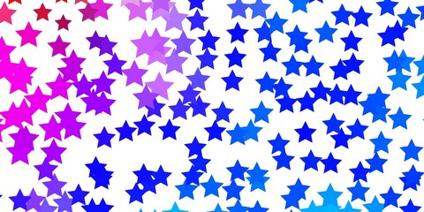 Light Multicolor vector pattern with abstract stars. Shining colorful illustration with small and big stars. Best design for your ad, poster, banner.