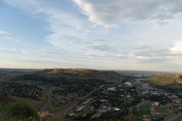 view of the city of golden from the mountains