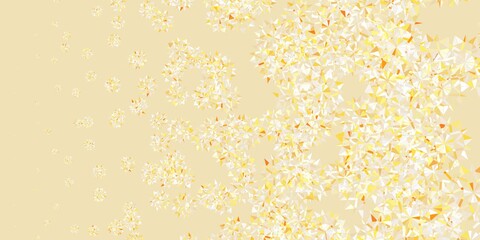 Light orange vector pattern with colored snowflakes.