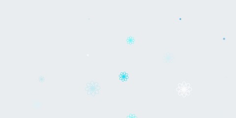 Light BLUE vector natural artwork with flowers.