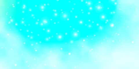 Light Green vector template with neon stars. Blur decorative design in simple style with stars. Best design for your ad, poster, banner.