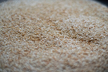 Fototapeta na wymiar Browned sesame seeds closeup