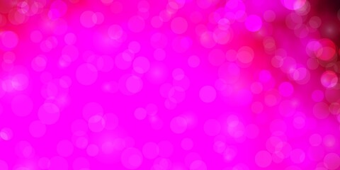 Light Pink vector template with circles. Abstract decorative design in gradient style with bubbles. Pattern for websites, landing pages.