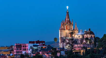 A blue light pic of the church at San Miguel de Allende in Mexico
