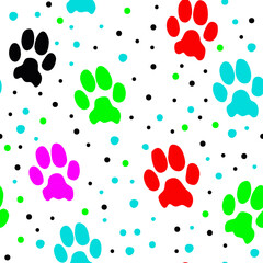 Fototapeta premium cat footprint vector pattern