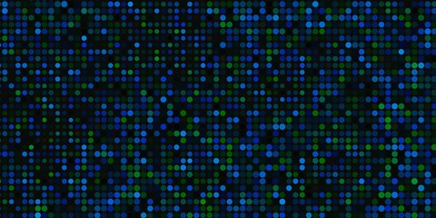 Dark Blue, Green vector pattern with spheres. Modern abstract illustration with colorful circle shapes. Design for posters, banners.
