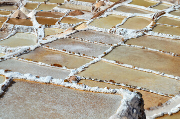 Salt farm ponds in Peru