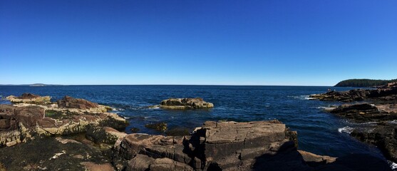 Shore line horizon panoramic view, Cape Cod
