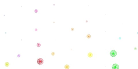 Light multicolor vector natural artwork with flowers.