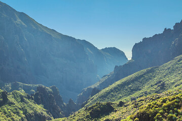 View of the mountains, the sky and the atmosphere