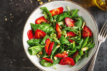 Appetizing freshmade summer salad in bowl