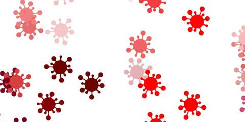 Light orange vector background with covid-19 symbols.