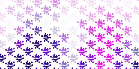 Light purple vector backdrop with virus symbols.