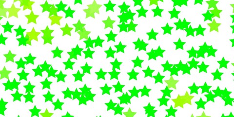Fototapeta na wymiar Light Green, Yellow vector layout with bright stars. Blur decorative design in simple style with stars. Theme for cell phones.