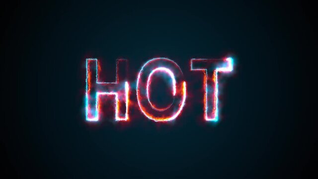 The word Hot, computer generated. Burning inscription. Capital letters. 3d rendering welcome backdrop