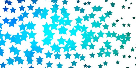 Fototapeta na wymiar Light Blue, Green vector background with small and big stars. Colorful illustration with abstract gradient stars. Pattern for new year ad, booklets.