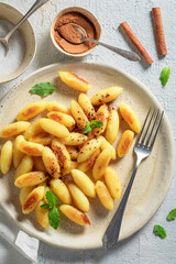 Sweet potato dumplings made of fresh potatoes and flour