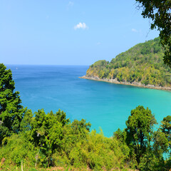 Fototapeta premium Nature scene tropical beach and blue sky