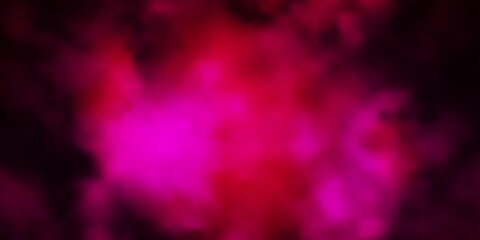 Dark Pink vector backdrop with cumulus. Abstract colorful clouds on gradient illustration. Template for websites.
