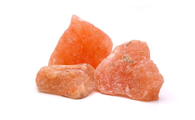 Himalayan rock salt Isolated on white background