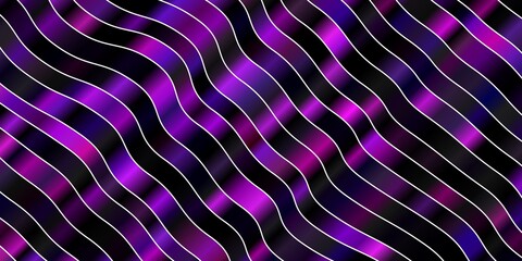 Dark Purple vector layout with circular arc. Brand new colorful illustration with bent lines. Pattern for commercials, ads.