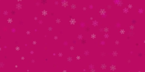 Light pink vector doodle pattern with flowers.