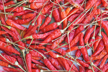 Red hot dried chilli nature texture background, nature food