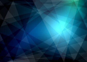 Fototapeta premium Magical glow diamond. Blue green dark background. Gemstone texture.