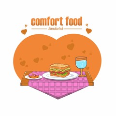 comfort food flat design
