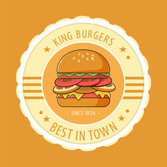 King burger logo flat design
