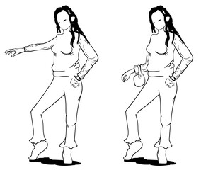 vector illustration of a young woman