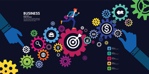 Business and success target focus vector illustration.
