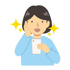 Girl in light blue clothes / joy