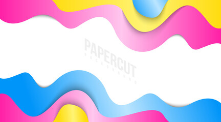 Abstract paper cut background illustration vector