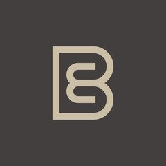 B monogram letter logo line