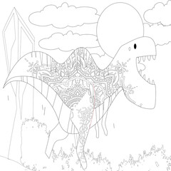 Adult coloring page,book a cute isolated dog,image for relaxing.Zen art style illustration.
