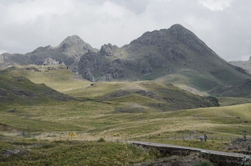 Beautiful view of a rocky mountain in San Luis, Argentina with a cloudy sky in the background