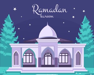 Ramadan kareem. scene with mosque