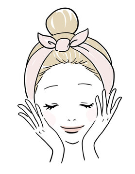 recommend clip art: Natural beauty spa girl illustration with line art