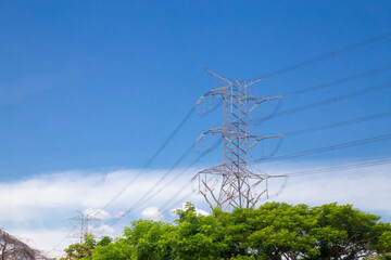 Obraz premium High voltage electricity poles