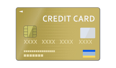 ゴールドのクレジットカードのイラスト（前面）