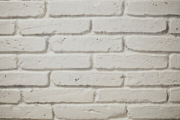 White brick background texture and pattern.