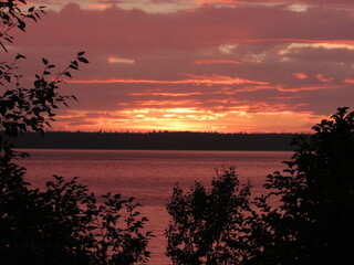 Orange sunset in alaska