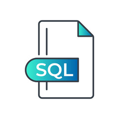 SQL File Format Icon. SQL extension gradiant icon.